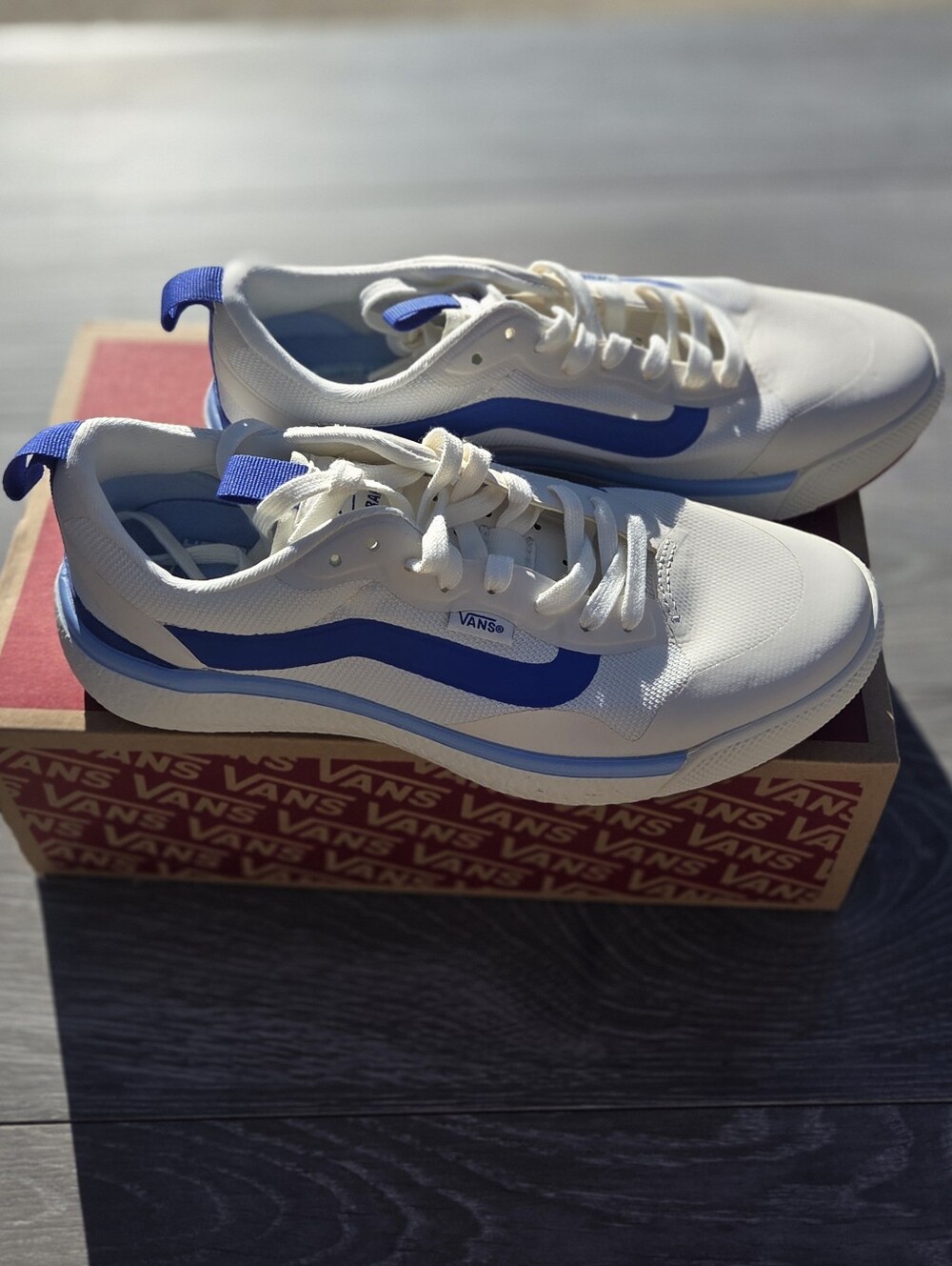 Vans Ultrarange Exo Marshmallow and True Blue Low-Top Sneakers